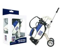 PGA TOUR Golf Gifts for Men - Desktop Golf Bag Shaped Pen Holder with Multicoloured Pen Set - Includes 3 Golf Club Shaped Pens: Blue, Red, Black - Ideal Golf Gifts for Office