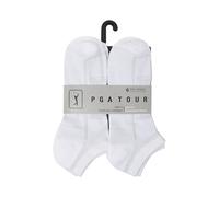 PGA Tour Golf Socks for Men - 6 Pack Men's Low-Cut Sport Socks, White (Size 7-12)