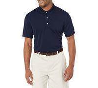 PGA TOUR Men's Airflux Solid Mesh Short Sleeve Classic Golf Polo Shirt, True Navy, XXXL