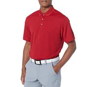 PGA TOUR Men's Airflux Solid Mesh Short Sleeve Golf Polo Shirt, Chili Pepper, 3XL