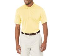 PGA TOUR Men's Airflux Solid Mesh Short Sleeve Golf Polo Shirt, Pale Banana, XXXXL
