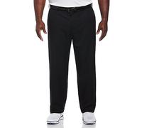 PGA TOUR Men's Flat Front Golf Pant with Expandable Waistband, Caviar, 42W x 32L