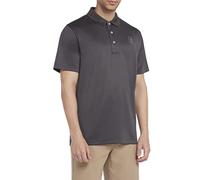 PGA Tour Men's Golf Shirt, Airflux Solid Mesh Polo, Breathable, Short Sleeve, Natural Stretch, Regular Fit, Asphalt, XL