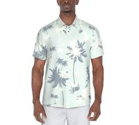 PGA TOUR Men'S Palm Print Short Sleeve Performance Polo Shirt, Bright White, S