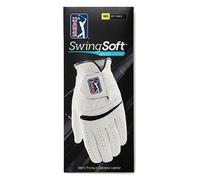 PGA TOUR Men's SwingSoft Leather Golf Glove, White, Worn on Left, Large