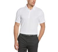 PGA TOUR mensShort Sleeve Airflux Solid Polo Shirt Short Sleeve Golf Shirt - White - Medium