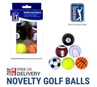 PGA TOUR Novelty Golf Balls Fun Sport Set of 6 Practice Golf Ball Gifts For Men