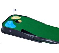 PGA Tour Indoor & Outdoor Golf Putting Mat, 200cm x 34cm, Blue/Green Artificial Grass, Sand & Water Hazards, Gravity Ball Return for Men