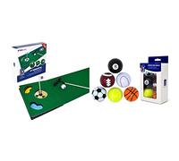 PGA TOUR Putting Mat Indoor Golf 6ft - Golf Putting Mat with Alignment Guide, Smooth Grass Surface, Lake Traps, Target Flag, Collapsible Putter, Novelty Sports Ball Themed Golf Balls