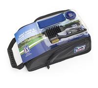 PGA TOUR Shoe Bag with Club Cleaning Set - Golf Shoes Bag for Men - Durable Golf Shoe Bags with Air Vents, Side Pockets & Handle, Includes Polishing Cloth, Neutral Polish & Golf Club Brush