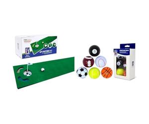 PGA Tour Unisex Golf Training Set - 6ft Putting Mat, Alignment Tool, Training DVD, 6 Fun Sport Golf Balls (Multicolor), Unisex