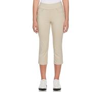 PGA TOUR Women's 22” Pull-on Golf Capri Pants with Tummy Control, Performance Stretch, Moisture-Wicking, Sun Protection, Silver Lining, XL
