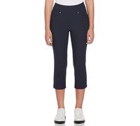 PGA TOUR Women's 22” Pull-on Golf Capri Pants with Tummy Control, Performance Stretch, Moisture-Wicking, Sun Protection, Navy, XS