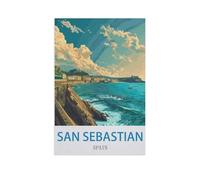 PGCKSK 5D Diamond Painting Set for Adults and Children,San Sebastian Spain,DIY Diamond Crystal Rhinestone Embroidery Painting(30 x 40 cm/11.81 x 15.74 inches)-GB48