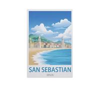 PGCKSK 5D Diamond Painting Set for Adults and Children,San Sebastian Spain,DIY Diamond Crystal Rhinestone Embroidery Painting(50 x 60 cm/19.68 x 23.62 inches)-GA28