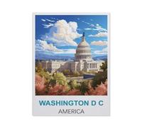 PGCKSK 5D Diamond Painting Set for Adults and Children，Washington，d.c America Vintage Travel Posters，DIY Diamond Crystal Rhinestone Embroidery Painting(30 x 40 cm/11.81 x 15.74 inches)-BY57