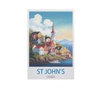 PGCKSK 5D DIY Diamond Painting kit，St John's Canada，Round Resin Diamond Cross Stitch, Home Decoration Gift（50 x 60 cm/19.68 x 23.62 inches）-GE49