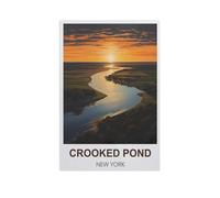 PGCKSK 5D DIY Full Round Drill Diamond Painting,Crooked Pond New York,Embroidery Full Round Diamond Cross Stitch Rhinestone Mosaic Decor Gift(50 x 60 cm/19.68 x 23.62 inches)-GG27