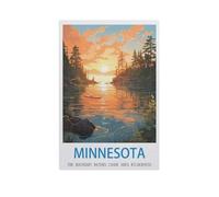 PGCKSK 5D DIY Full Round Drill Diamond Painting，The Boundary Waters Canoe Area Wilderness Minnesota，Embroidery Full Round Diamond Cross Stitch Rhinestone Mosaic Decor Gift（50 x 60 cm）-GF27