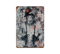 PGCKSK animal monkey,Tin Sign Vintage Retro Man Cave Bar Pub Shed Novelty Gift Aluminium Metal Tin Wall Décor Sign-30x40cm(12x16 inch L59
