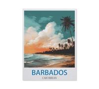 PGCKSK Barbados Caribbean，Diamond Art Kits for Adults and Kids, Full Drill Round Rhinestone Paint with Diamonds（30 x 40 cm/11.81 x 15.74 inches）-CN74