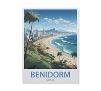 PGCKSK Benidorm Spain ， Lake，5D DIY Diamond Painting Full Round Drill Diamond Embroidery Cross Stitch Rhinestone Mosaic Paintings Art(30 x 40 cm/11.81 x 15.74 inches)-DS55