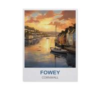 PGCKSK Diamond Painting，Fowey Cornwall ，Round Full Drill Acrylic Embroidery Cross Stitch Arts Craft Canvas Supply for Home Wall Decor Adults and Kids（30 x 40 cm/11.81 x 15.74 inches）-CQ43
