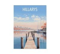 PGCKSK Diamond Painting，Hillary's Western Australia Travel Poster，Diamond Painting Art Embroidery Cross Stitch Pictures Gift Wall Decoration(40 x 50 cm/15.74 x 19.68 inches)-AO89