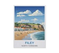 PGCKSK Diamond Painting Kits for Adults and Kids，Filey North Yorkshire，Full Drill Round Rhinestone Paint with Diamonds（40 x 50 cm/15.74 x 19.68 inches）-EN45