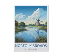 PGCKSK Diamond Painting，Norfolk Broads National Park ， Windmill，Round Full Drill Acrylic Embroidery Cross Stitch Arts Craft Canvas Supply for Home Wall Decor Adults and Kids(30 x 40 cm)-DV3