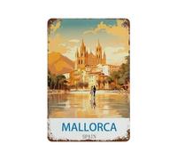PGCKSK Mallorca Spain，Funny Tin Sign Retro Metal Sign for Home Farm Toilet Restroom Washroom Wall Decor Gift(30x40cm 12x16 inch-R100