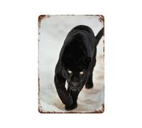 PGCKSK Metal Tin Sign,Black Panther,Tin Sign Vintage Rustic Decor Cave Coffee Shop Bar Bedroom Home Wall Decor Nostalgic Tin Sign-15 x 30 cm (6 x12 inch) A-21