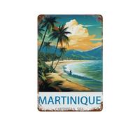 PGCKSK Metal Tin Sign,Martinique, Caribbean Sea,Tin Sign Vintage Rustic Decor Cave Coffee Shop Bar Bedroom Home Wall Decor Nostalgic Tin Sign(15x30cm 6x12 inch-N21