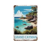 PGCKSK Vintage Metal Tin Sign，Grand Cayman Cayman Island，Bath Room Decor, Nursery Decor, Home Decor, Bathroom Wall Art Tin plaque(20x30cm 8x12 inch-T72-BEAYODKP