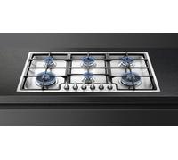 PGF962 Classic 90cm Ultra Low Profile Gas Hob, 6 Burner, Stainless Steel, Professional Design, Cast Iron Pan Supports, Automatic Ignition, Flame Failure Safety, LPG Convertible