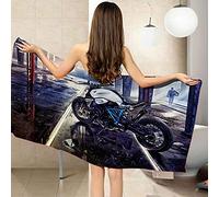 PGHAWXZ Beach Towel 3D White Motorcycle Pattern Pool Towel Children'S Bath Sheets Travel Yoga Sports Beach Bath Towels Sand Prevention Microfiber Ultra Soft Kids Adults Daily Use 80x160cm