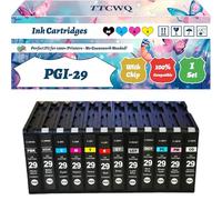 PGI-29 Ink Cartridges Compatible for Canon Pixma Pro 1 Printers, with Chip, High Yield 1900 Pages, High-Definition Printing (1 Set)