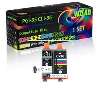 PGI-35 CLI-36 Compatible for Canon Ink Cartridges with Chip MAXIFY BX110 PIXMA iP100 PIXMA iP100WB PIXMA mini Printers (1 Set)