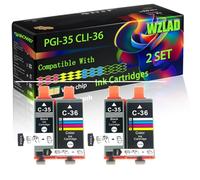 PGI-35 CLI-36 Compatible for Canon Ink Cartridges with Chip MAXIFY BX110 PIXMA iP100 PIXMA iP100WB PIXMA mini Printers (2 Set)