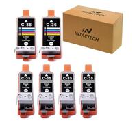 PGI-35 CLI-36 Ink Cartridges Replacement for Canon PIXMA TR150 TR152 TR160 iP110 iP100 mini260 mini320, 6 Pack 4 Black 2 Tri-Color