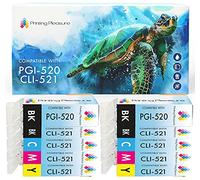 PGI-520XL 521XL Ink Cartridges,Compatible Ink Cartridge Replacement for Pixma MP540 550 560 620 MX860 870 iP3600 4600 4700 -Black/Photo Black/Cyan/Magenta/Yellow,High Capacity(2 SET-10pack)