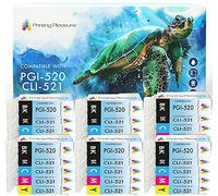 PGI-520XL 521XL Ink Cartridges,Compatible Ink Cartridge Replacement for Pixma MP540 550 560 620 MX860 870 iP3600 4600 4700 -Black/Photo Black/Cyan/Magenta/Yellow,High Capacity(6 SET-30pack)