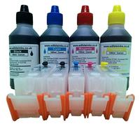 PGI-550/CLI-551 Edible Ink refillable Cartridge kit consisting of, a Set of 5 Empty refillable Edible Ink cartridges and 400ml of Edible Ink for use on Canon Printer Models IP7250, MG5450, MG5550