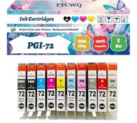 PGI-72 Ink Cartridges Compatible for Canon Pixma Pro 10 Pro 10S Printers, with Chip, High Yield 500 Pages, High-Definition Printing (1 Set)