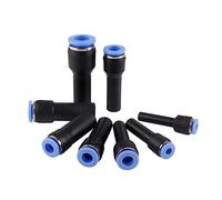 PGJ Pneumatic Connector Fittings Plug Push in Reducer Straight Air Pipe Quick Plugs Connectors for Tube Hose 5-20 Pcs(5PC,PGJ10-6)