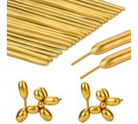 PGKDYC 100Pcs Gold Long Modelling Balloons, Twisting Animal Balloons for Wedding, Bachelorette, Birthday, Anniversary Party Decoration