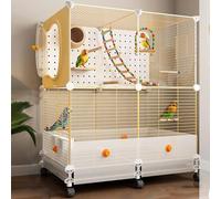 Pgkog Bird Cage - Metal Bird Cage for Parakeets with Food Boxes and Splash Shield for Lovebirds Cockatiels Pigeon Finches