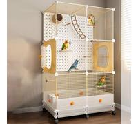Pgkog Bird Cage - Metal Bird Cage for Parakeets with Food Boxes and Splash Shield for Lovebirds Cockatiels Pigeon Finches