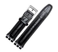 PGLVLZFGFN Leather Watch Band17mm 19mm For Swatch Watch Waterproof Leather Watch Strap Band For Swatch Watch strap(B,19mm)