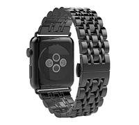 PGLVLZFGFN Stainless Steel Band V For Apple Watch Series 5 44mm Band Strap For Iwatch 6 4 3 2 40mm 42mm 38mm Bracelet Strap Butterfly Buckle Watch strap(B,42mm)